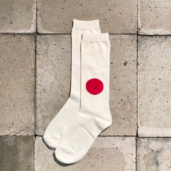 【 BLUE BLUE JAPAN 】JAPAN FLAG SOCKS / Natural
