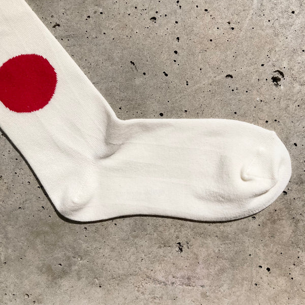 【 BLUE BLUE JAPAN 】JAPAN FLAG SOCKS / Natural