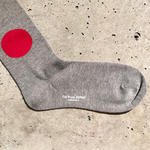 【 BLUE BLUE JAPAN 】JAPAN FLAG SOCKS / Grey