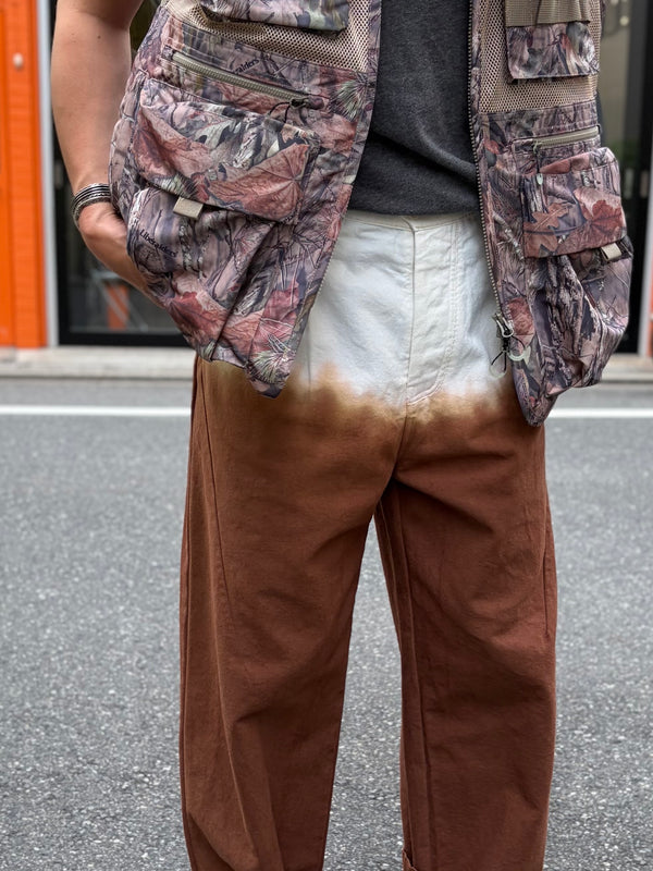 【 mii 】DIP DYED 5P BAGGY PANTS  / Chocolate