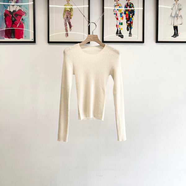 【 PICEA / ピセア 】RIB LONG SLEEVE TEE / White