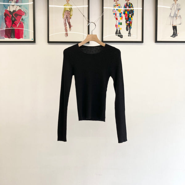 【 PICEA / ピセア 】RIB LONG SLEEVE TEE / Black