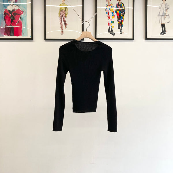 【 PICEA / ピセア 】RIB LONG SLEEVE TEE / Black