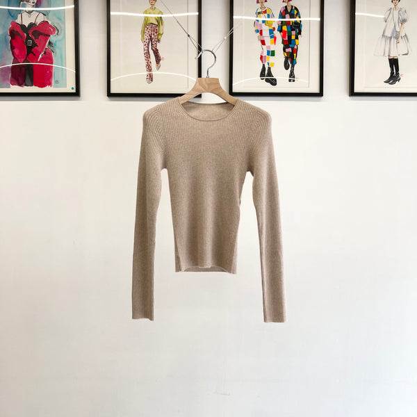 【 PICEA / ピセア 】RIB LONG SLEEVE TEE / Beige