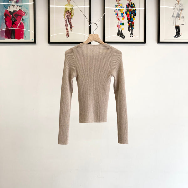 【 PICEA / ピセア 】RIB LONG SLEEVE TEE / Beige