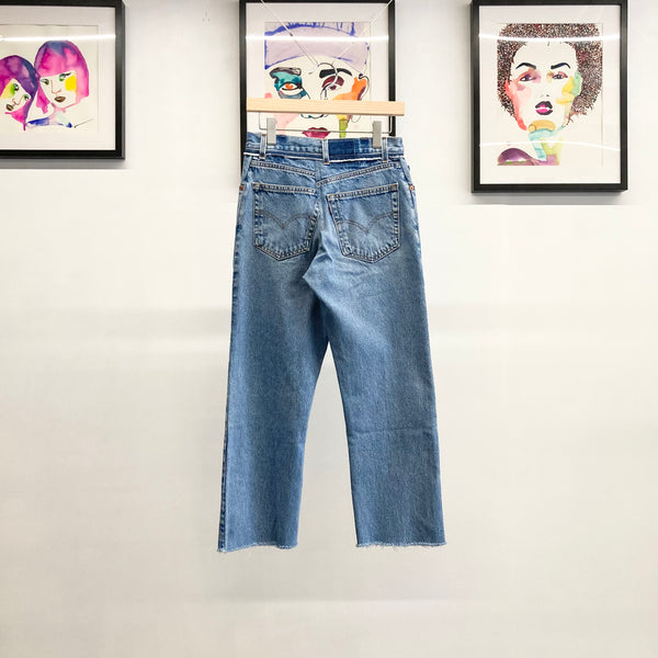 【 RIVER 】LEVIS REMAKE DENIM - BACK TUCK - / Black Flower