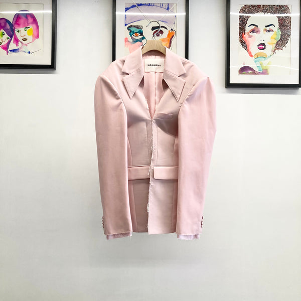 【 HOMMENA 】TOO BIG TAILORED JACKET / Pink