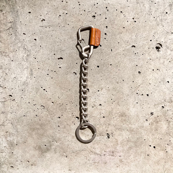 【hobo】CARABINER CHAIN KEY RING - with HORSE LETHER - / Camel