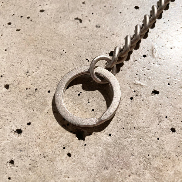 【hobo】CARABINER CHAIN KEY RING - with HORSE LETHER - / Camel