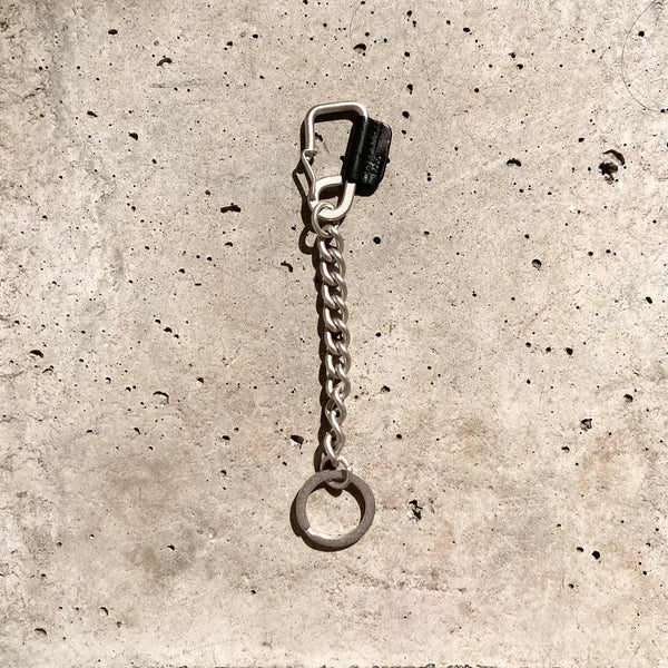 【hobo】CARABINER CHAIN KEY RING - with HORSE LETHER - / Black