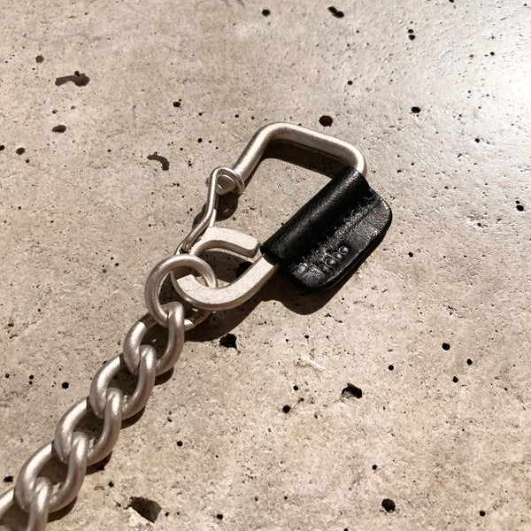 【hobo】CARABINER CHAIN KEY RING - with HORSE LETHER - / Black