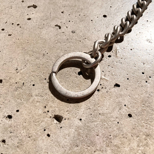 【hobo】CARABINER CHAIN KEY RING - with HORSE LETHER - / Black
