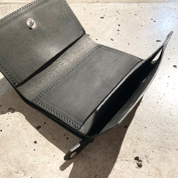 【hobo】COMPACT WALLET - HORSE LEATHER - / Black