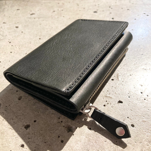 【hobo】COMPACT WALLET - HORSE LEATHER - / Black