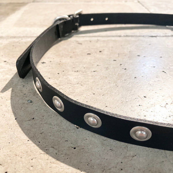 【hobo】STUDDED BELT - COE LEATHER - / Black