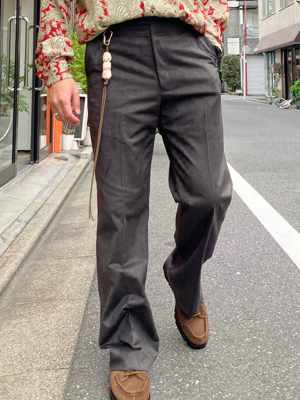 【m's braque】FLARE PANTS / Charcoal - Suede -