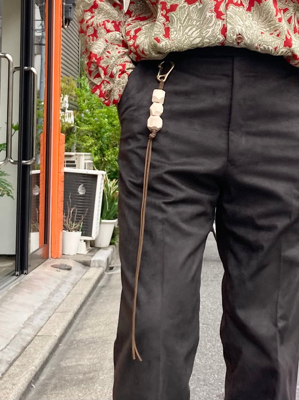【m's braque】FLARE PANTS / Charcoal - Suede -