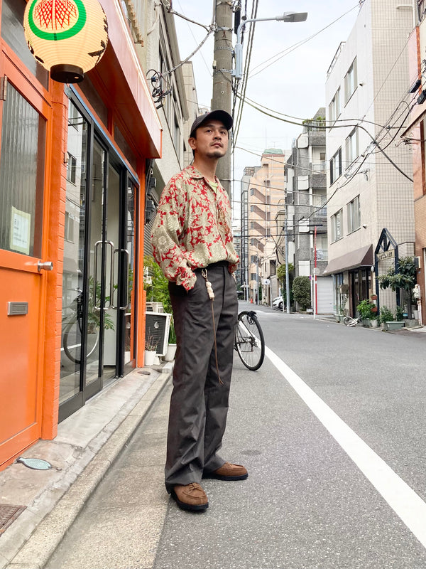 【m's braque】FLARE PANTS / Charcoal - Suede -