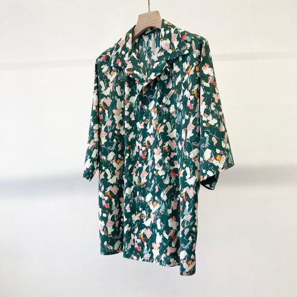 【m's braque】ALOHA SHIRT / Green-Flower