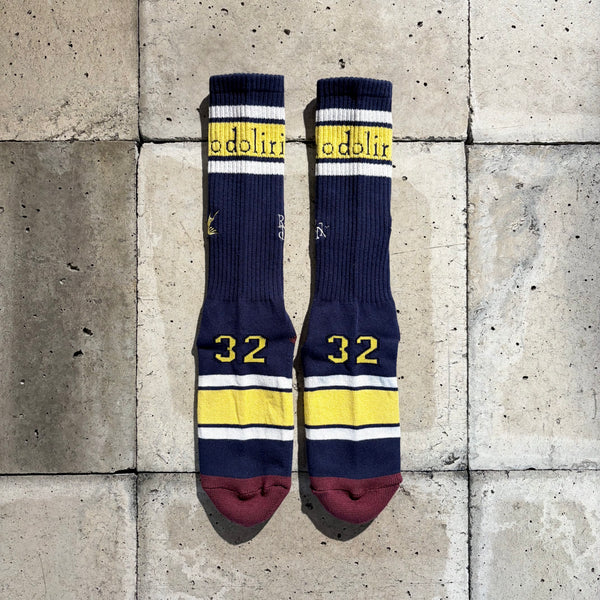 【 RhodolirioN 】LINE & NUMBERING SOCKS / Navy