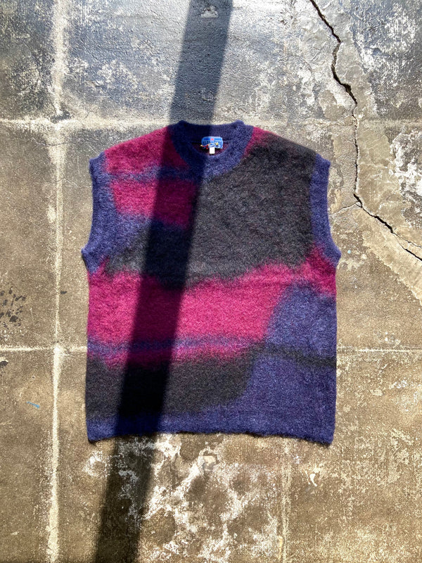 【 BLUE BLUE JAPAN 】シャギーグラデーション ニットベスト / Dark Navy
