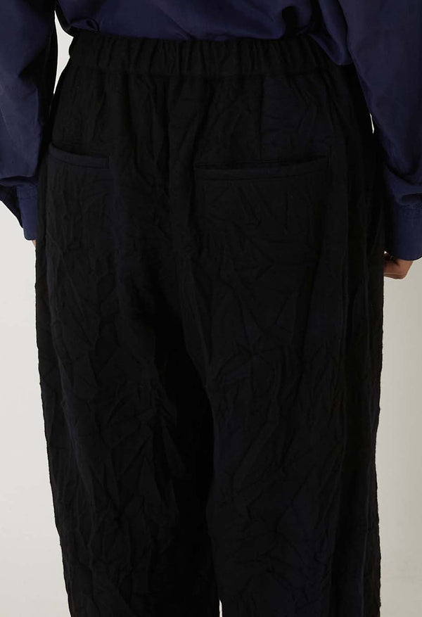 【 BLUE BLUE JAPAN 】ムラゾメウール ドローパンツ / Dark Navy