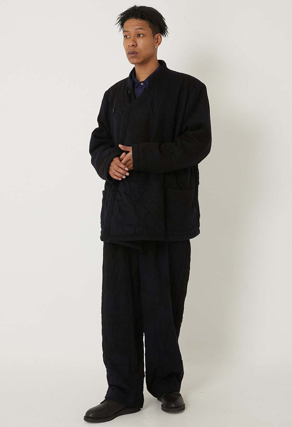 【 BLUE BLUE JAPAN 】ムラゾメウール ドローパンツ / Dark Navy