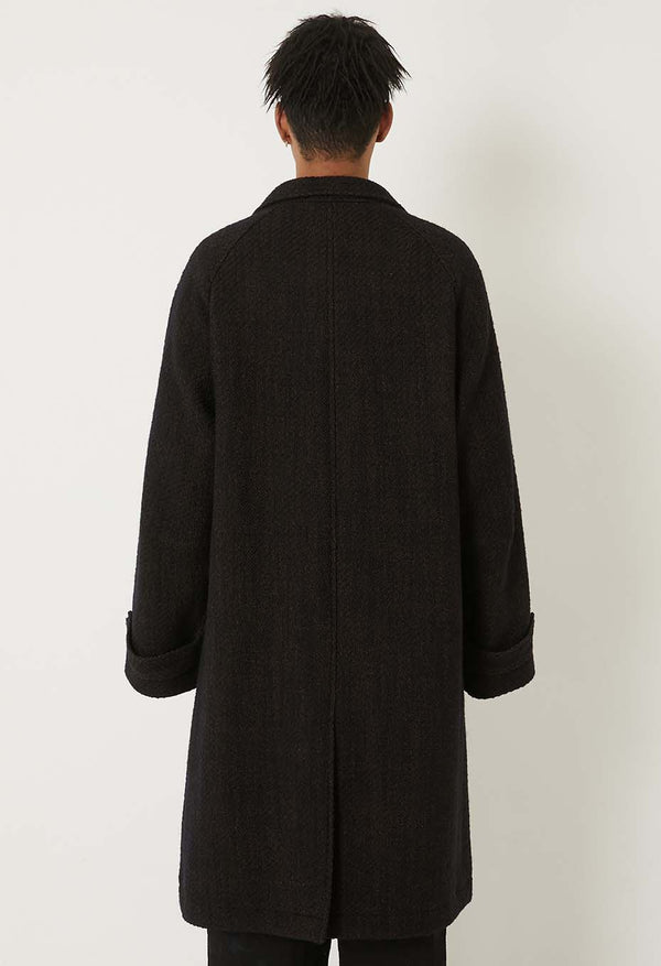 【 BLUE BLUE JAPAN 】ロービングツイード チェスターコート / Dark Navy