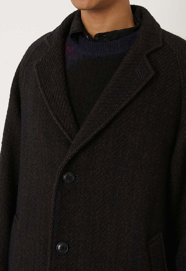 【 BLUE BLUE JAPAN 】ロービングツイード チェスターコート / Dark Navy