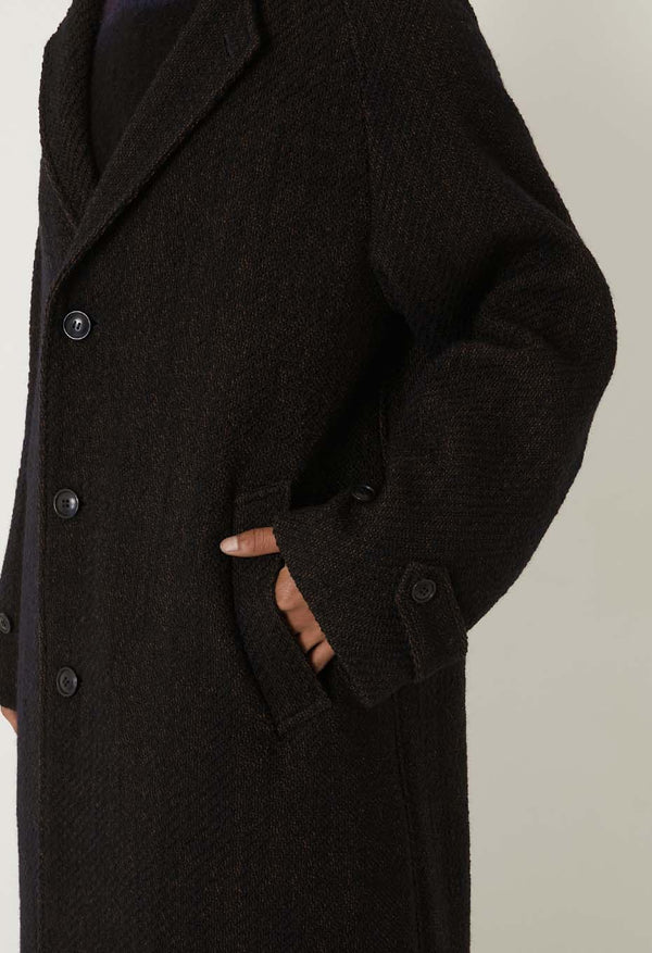【 BLUE BLUE JAPAN 】ロービングツイード チェスターコート / Dark Navy