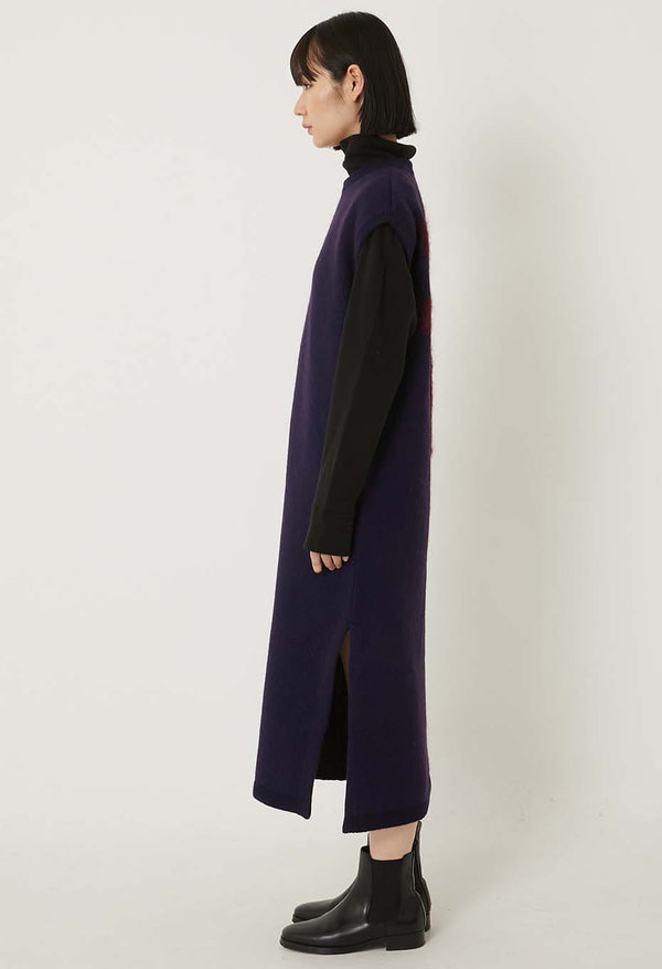 【 BLUE BLUE JAPAN 】インディゴミックス ウールニットワンピース / Indigo
