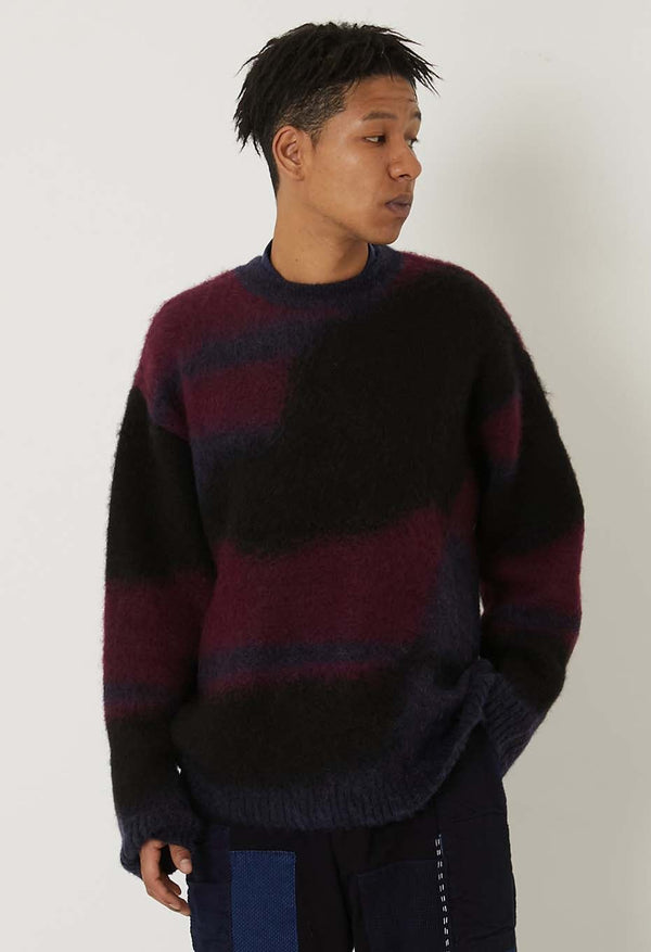 【 BLUE BLUE JAPAN 】シャギーグラデーション プルオーバーニット / Dark Navy