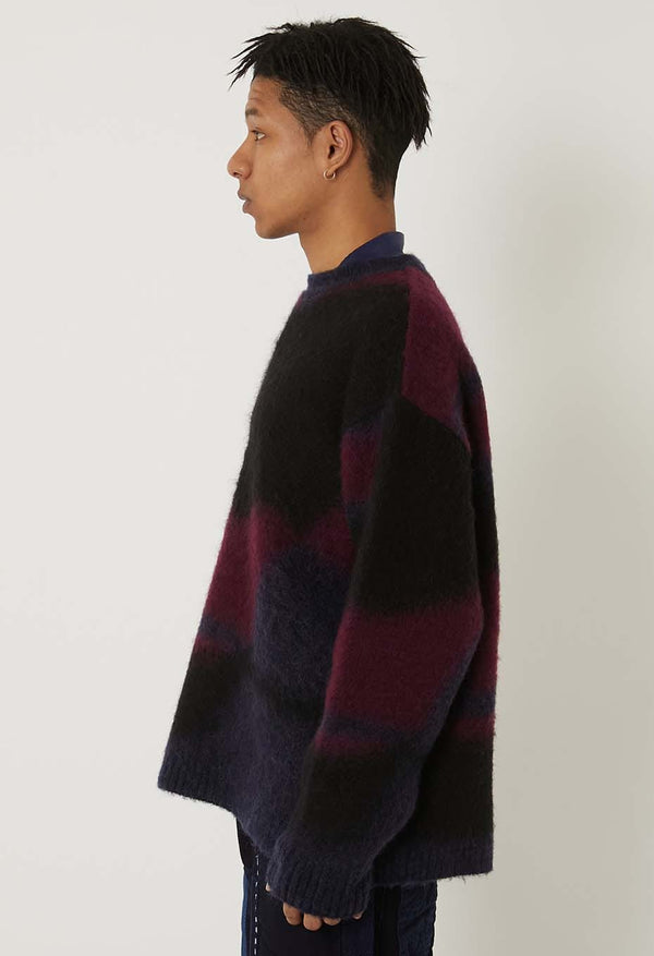 【 BLUE BLUE JAPAN 】シャギーグラデーション プルオーバーニット / Dark Navy