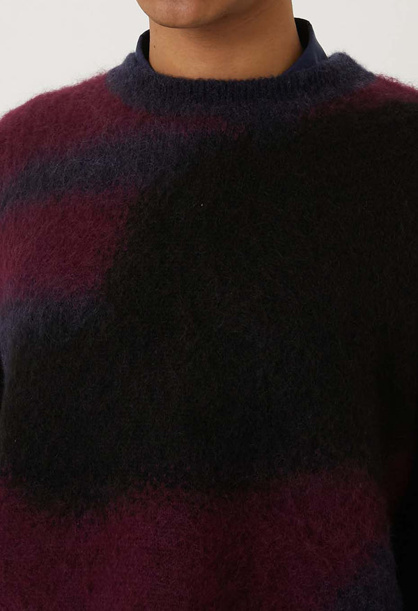 【 BLUE BLUE JAPAN 】シャギーグラデーション プルオーバーニット / Dark Navy