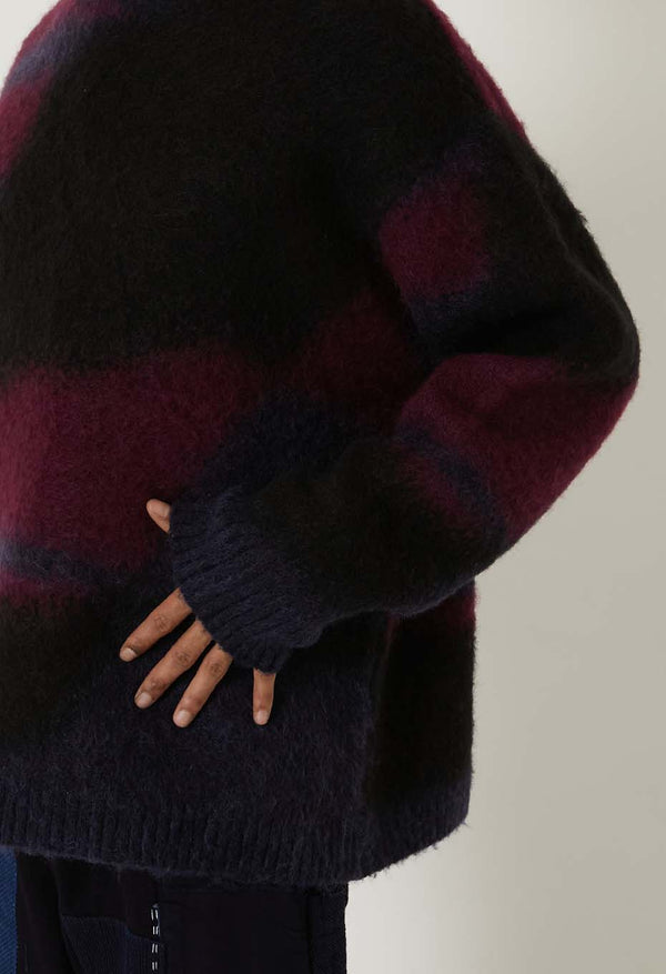 【 BLUE BLUE JAPAN 】シャギーグラデーション プルオーバーニット / Dark Navy