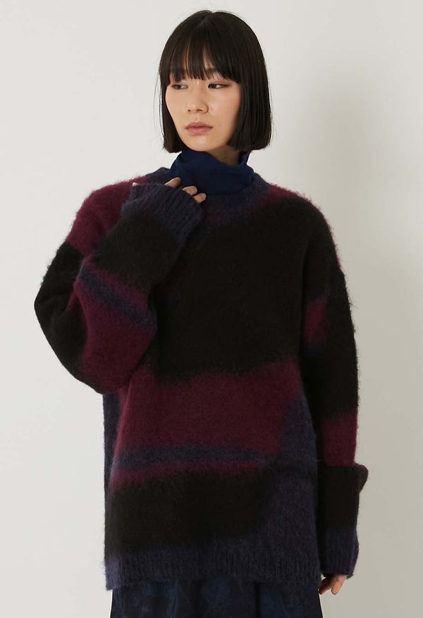 【 BLUE BLUE JAPAN 】シャギーグラデーション プルオーバーニット / Dark Navy