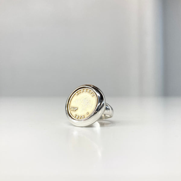 【END CUSTOM JEWELLERS】CHARLES RING (OVAL) / Silver × Gold