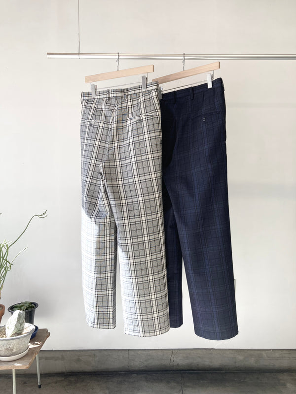 m's braque】TUCKED BAGGY PANTS / Navy Check – TOKIS m's braque】TUCKED BAGGY PANTS / Navy Check – TOKIS