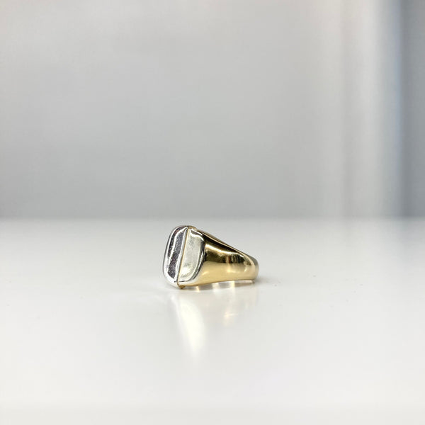 【END CUSTOM JEWELLERS】DUAL NATURED SIGNET RING / Silver × Gold
