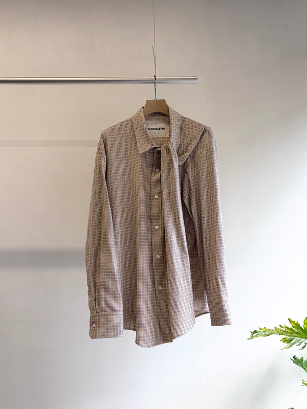 【 HOMMENA 】UNDONE SHIRT / White Check