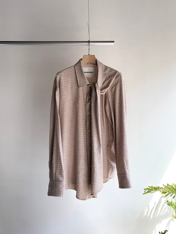 【 HOMMENA 】UNDONE SHIRT / White Check
