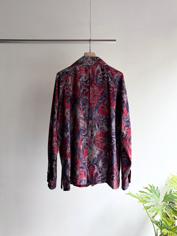 【m's braque】LONG SLEEVE ALOHA SHIRT / Smoked Paisley
