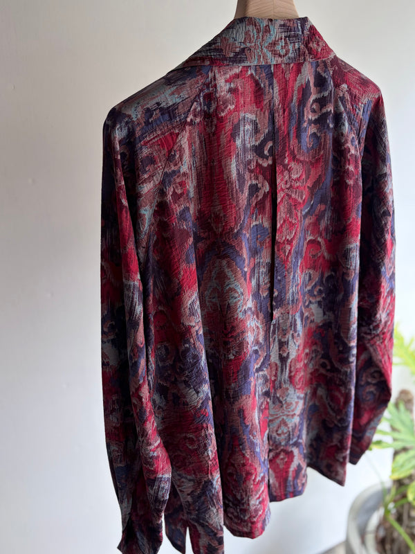 【m's braque】LONG SLEEVE ALOHA SHIRT / Smoked Paisley