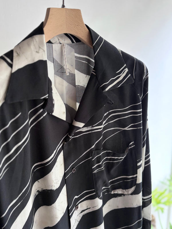 【m's braque】LONG SLEEVE ALOHA SHIRT / Brushstroke