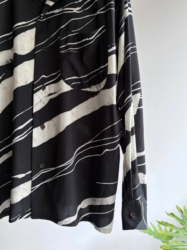 【m's braque】LONG SLEEVE ALOHA SHIRT / Brushstroke