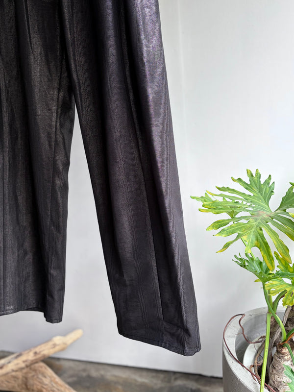 【m's braque】BACK SIDE TUCK BALLOON PANTS / Black Moire