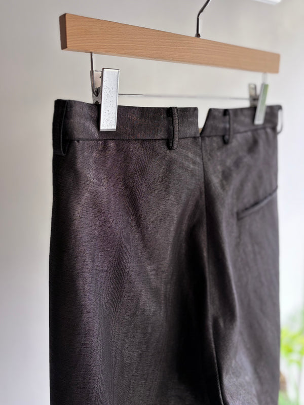 【m's braque】BACK SIDE TUCK BALLOON PANTS / Black Moire