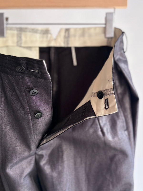 【m's braque】BACK SIDE TUCK BALLOON PANTS / Black Moire