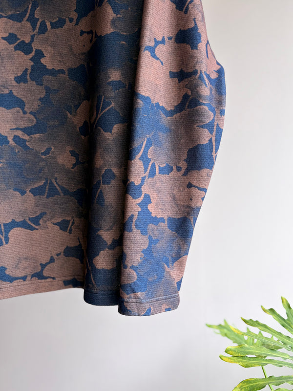 【m's braque】HIGH NECK LONG SLEEVE PULLOVER / Sumi Floral Camo
