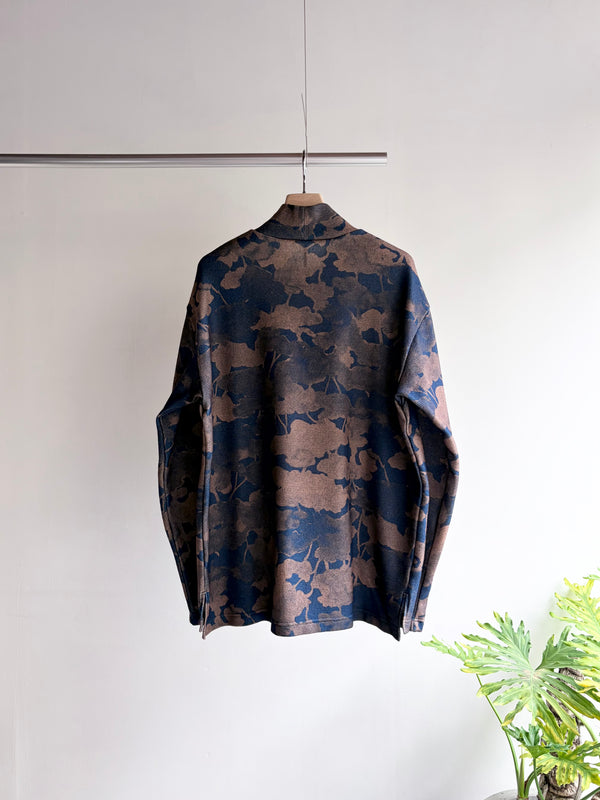 【m's braque】HIGH NECK LONG SLEEVE PULLOVER / Sumi Floral Camo